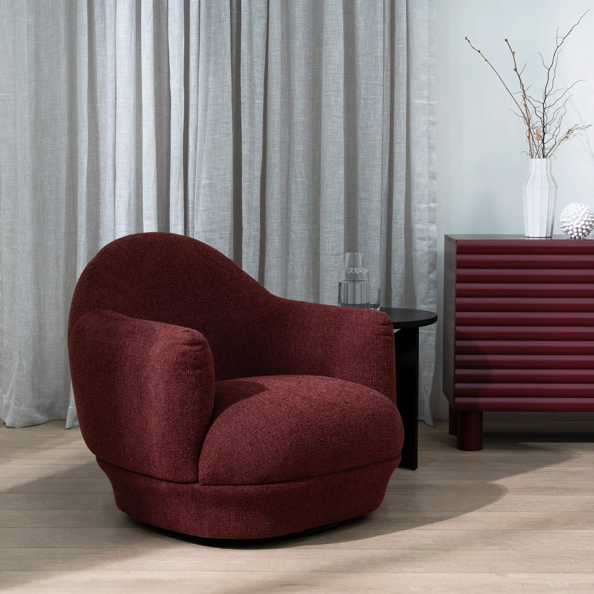 Esmora Swivel Armchair - Rustic Red - Image 2