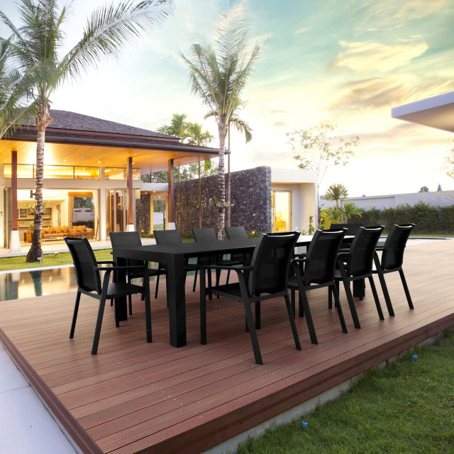 Esterno Range 11 Piece Outdoor Sets with Extendable Table - Black - Image 6
