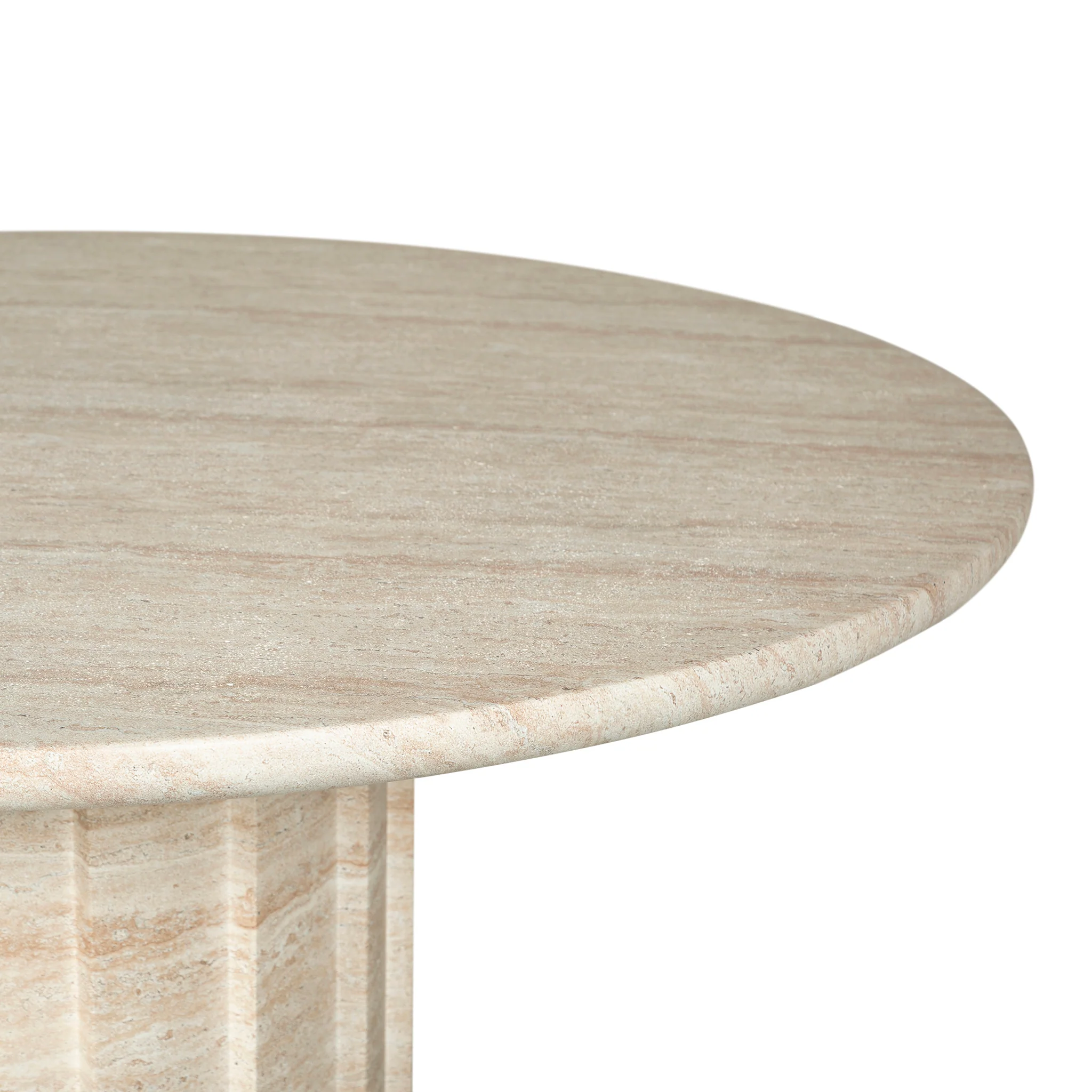 Etrusca 1.3m Round Concrete Dining Table - Light Travertine Look - Image 4