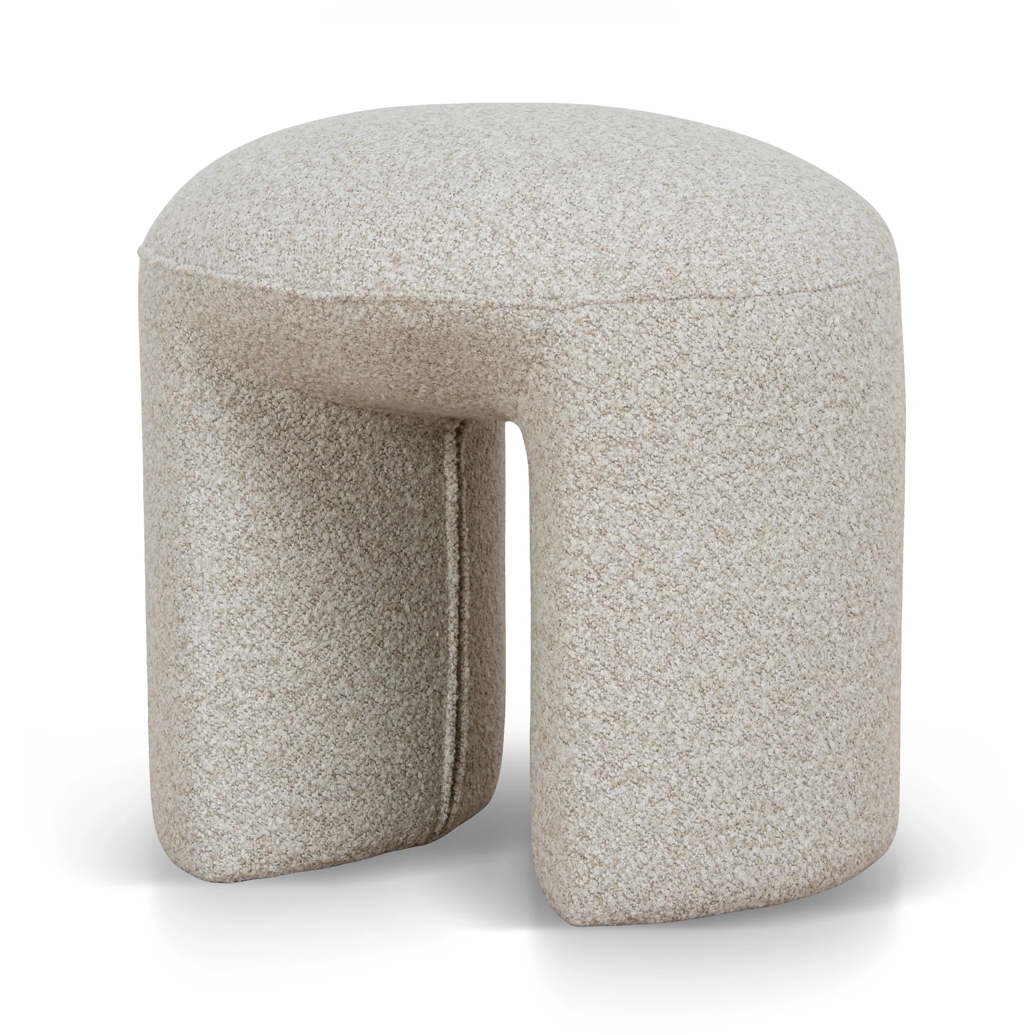 Everet Round Ottoman - Cream Beige