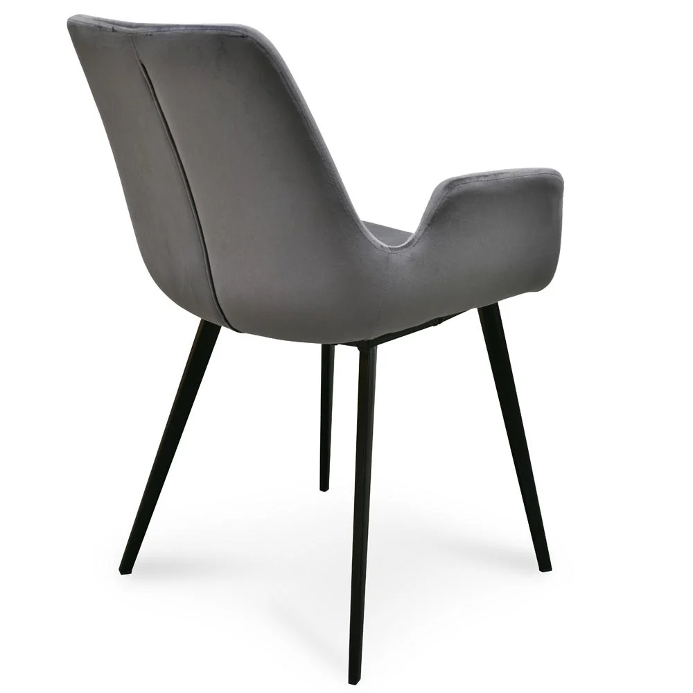 Set of 2 Alice Dining Chair - Dark Grey Velvet - Image 6