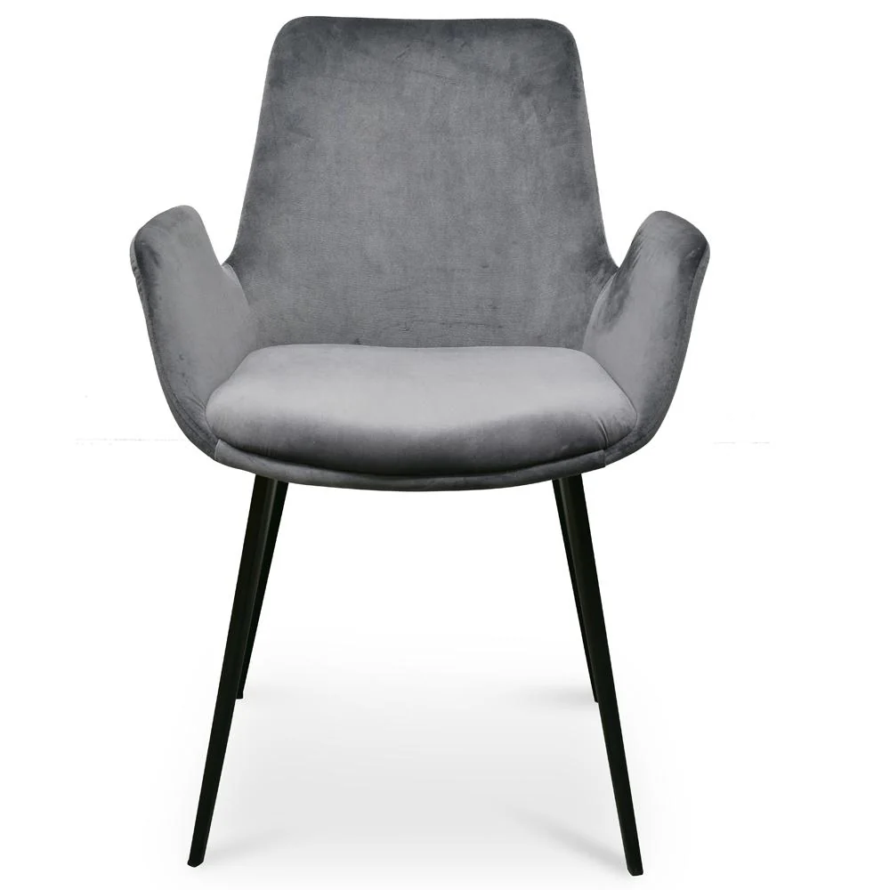 Ex Display - Alice Dining Chair - Dark Grey Velvet - Image 3