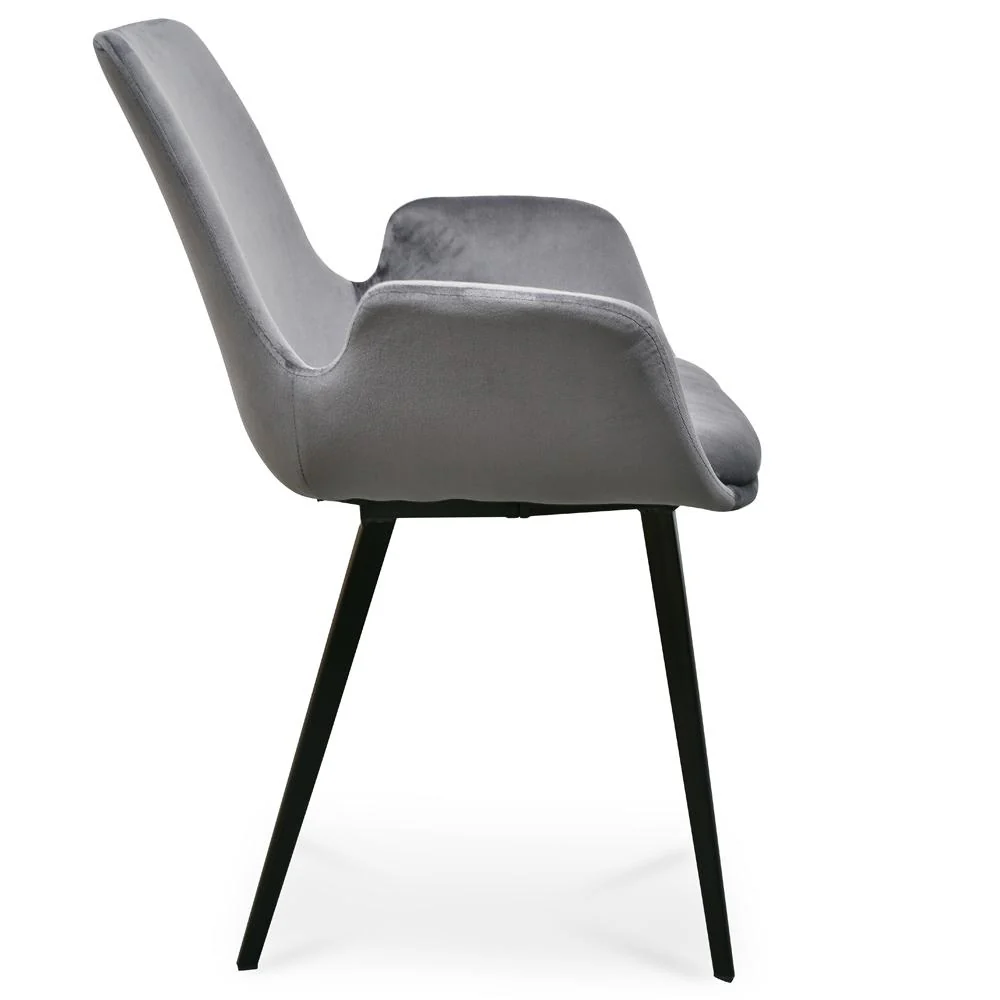 Ex Display - Alice Dining Chair - Dark Grey Velvet - Image 4