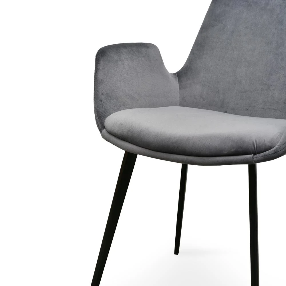 Ex Display - Alice Dining Chair - Dark Grey Velvet - Image 7