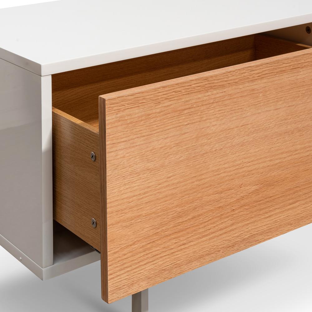Ex Display - Alto 2m Wooden TV Entertainment Unit - White - Natural - Image 7