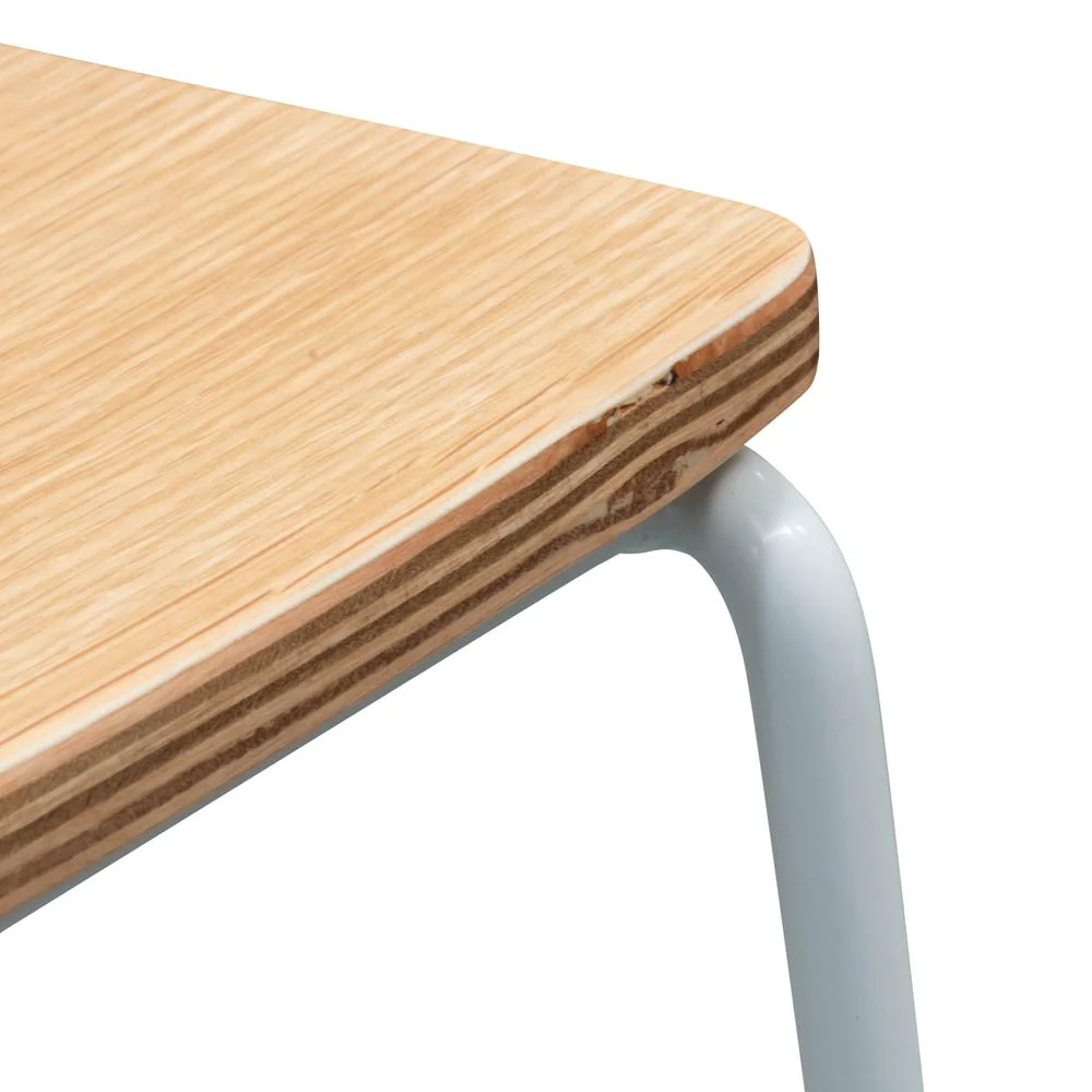 Ex Display - Apollo Bar Stool With Natural Timber Seat - White Frame - Image 8