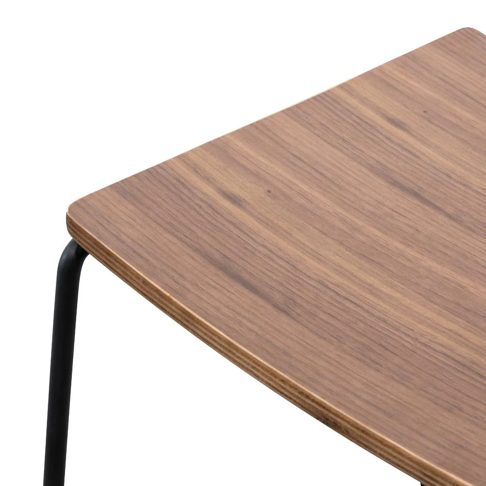 Ex Display - Apollo Bar Stool With Walnut Timber Seat - Black Frame - Image 17