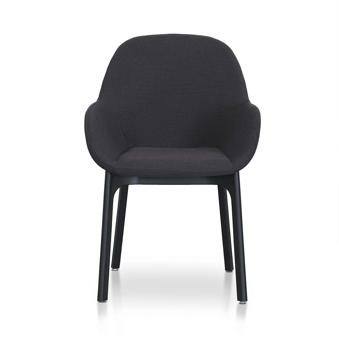Ex Display - Arias Fabric Dining Chair - Black - Image 15