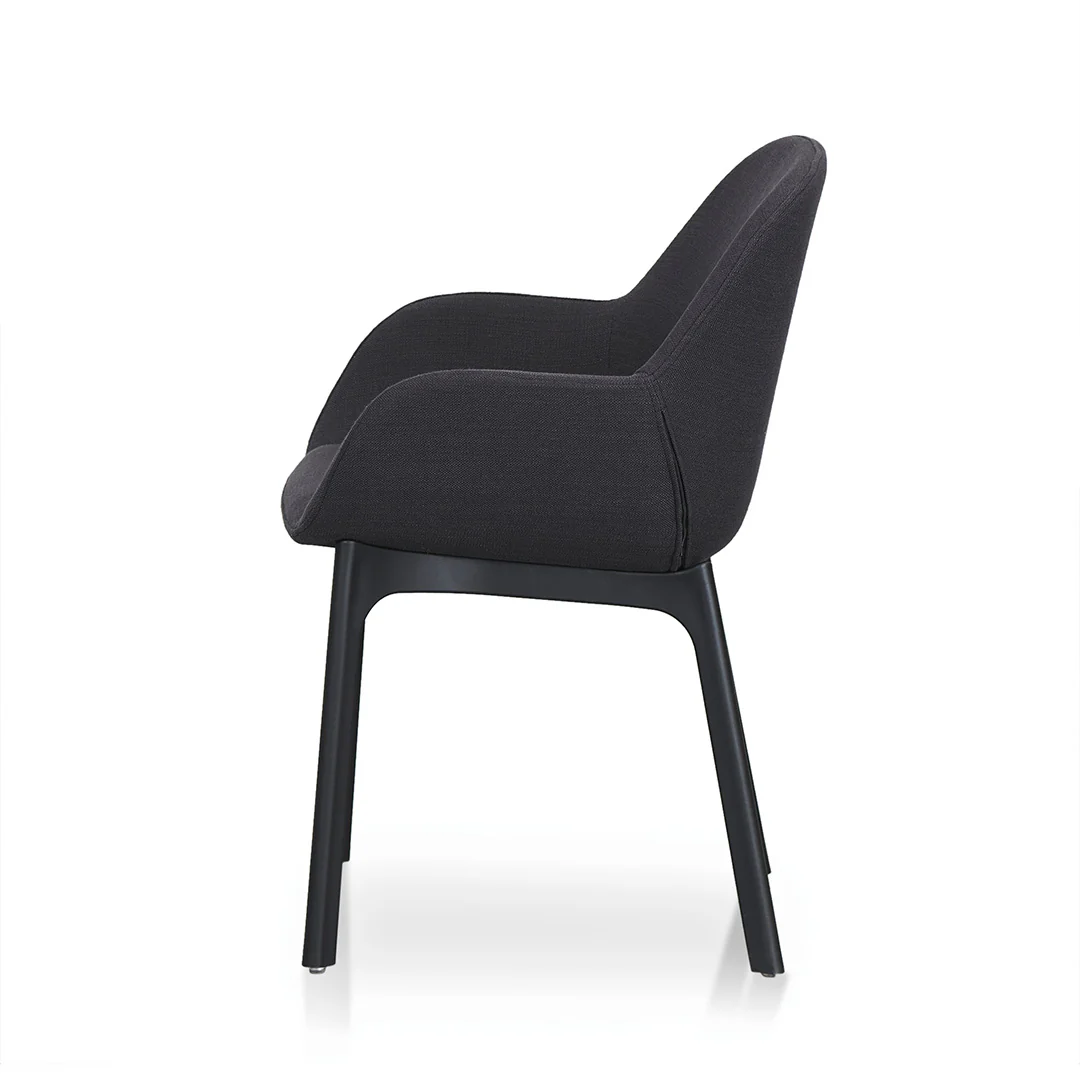 Ex Display - Arias Fabric Dining Chair - Black - Image 32