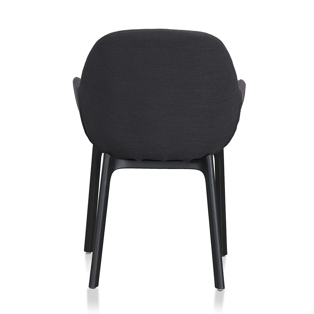 Ex Display - Arias Fabric Dining Chair - Black - Image 8