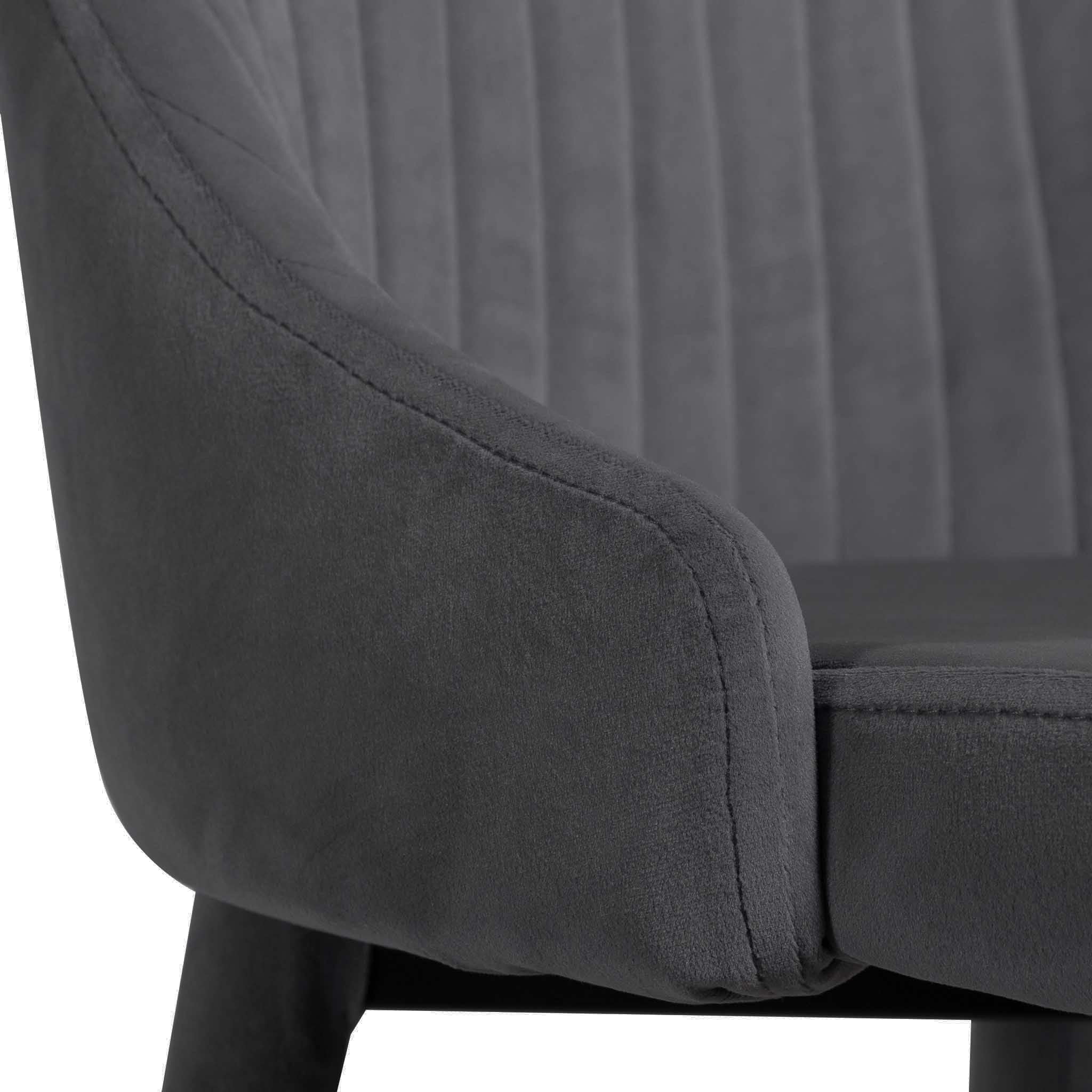 Ex Display - Arlen 65cm Bar Stool - Grey Velvet - Image 19