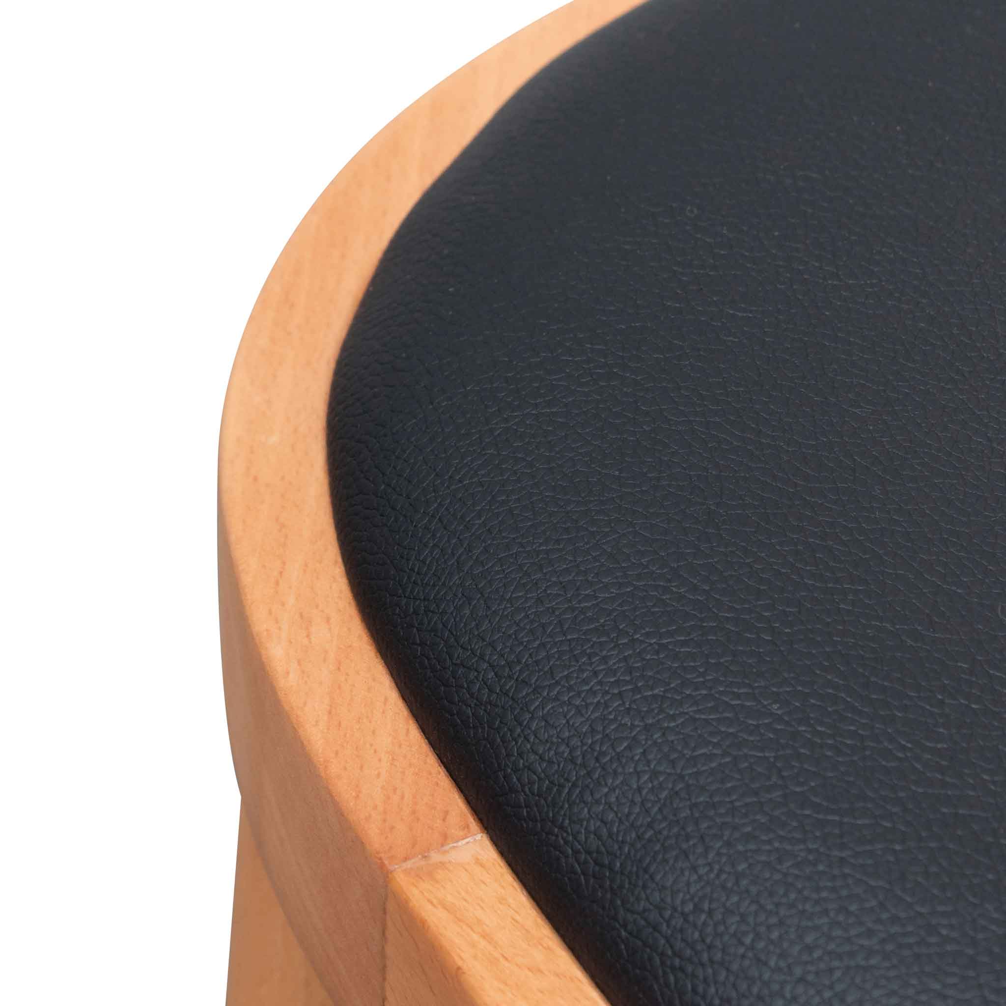Ex Display - Bonilla Black Cushion Dining Chair - Natural Frame and Rattan - Image 9