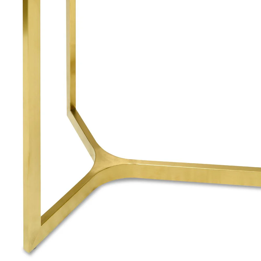 Ex Display - Cannon 1.2m Glass Console Table - Gold Base - Image 13