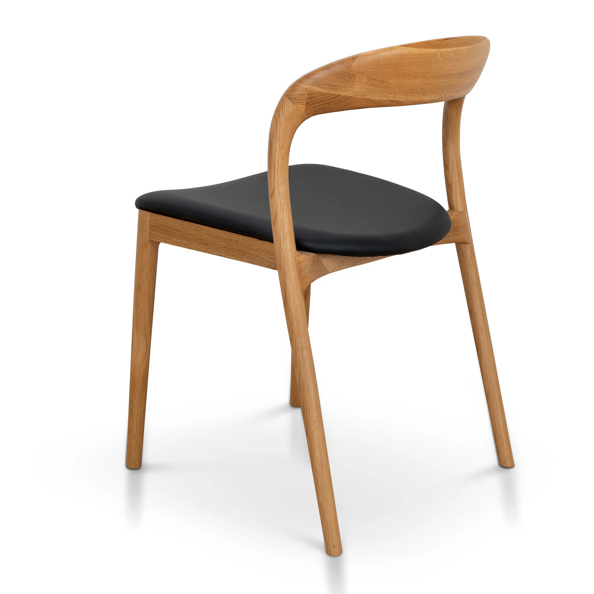 Ex Display - Caspar Natural Dining Chair - Black PU - Image 3