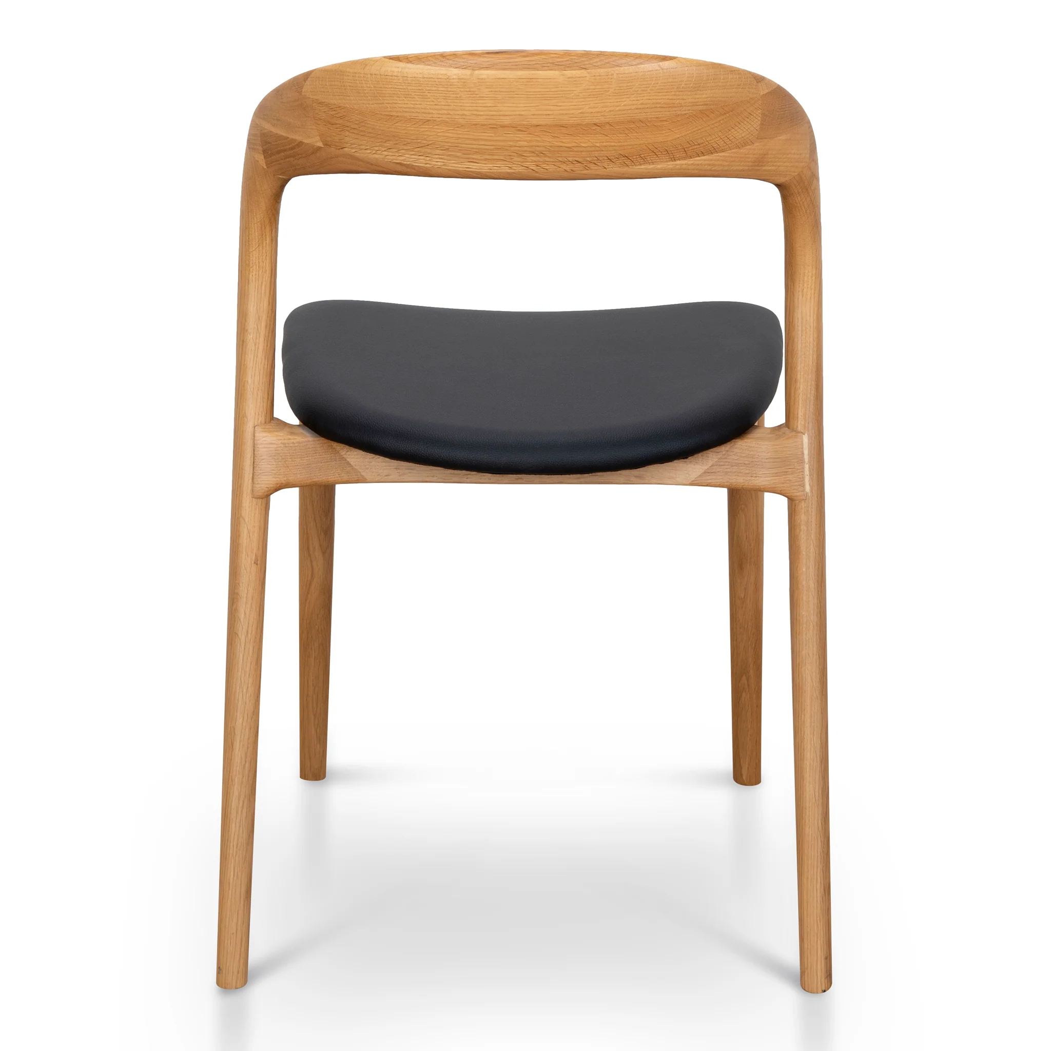 Ex Display - Caspar Natural Dining Chair - Black PU - Image 4