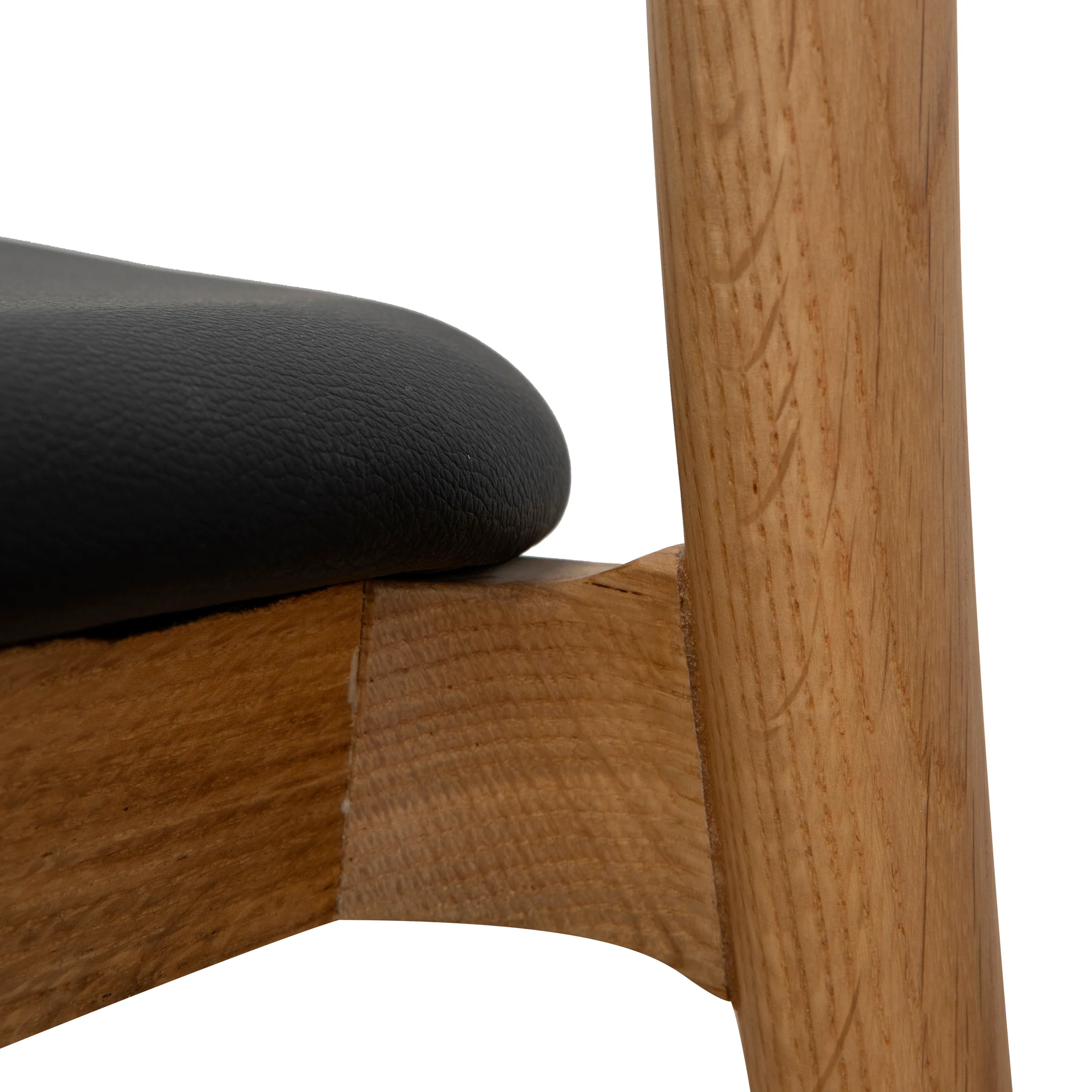 Ex Display - Caspar Natural Dining Chair - Black PU - Image 7