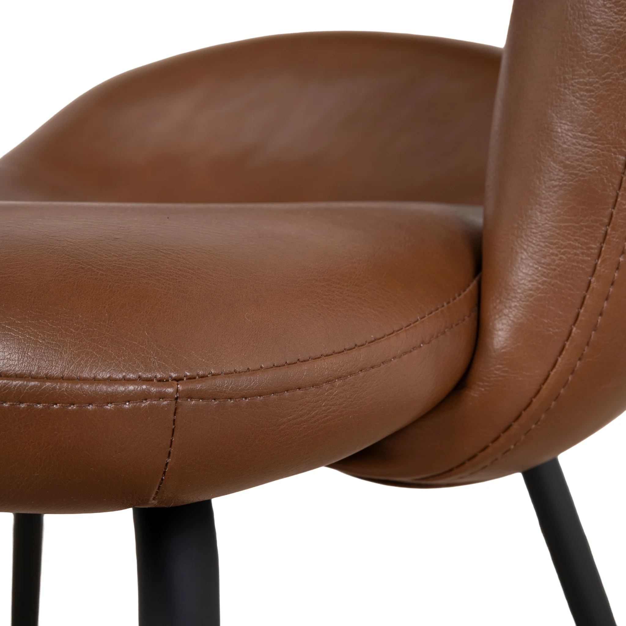 Ex Display - CDC10218-FH Black Dining Chair - Antique Brown Seat - Image 11