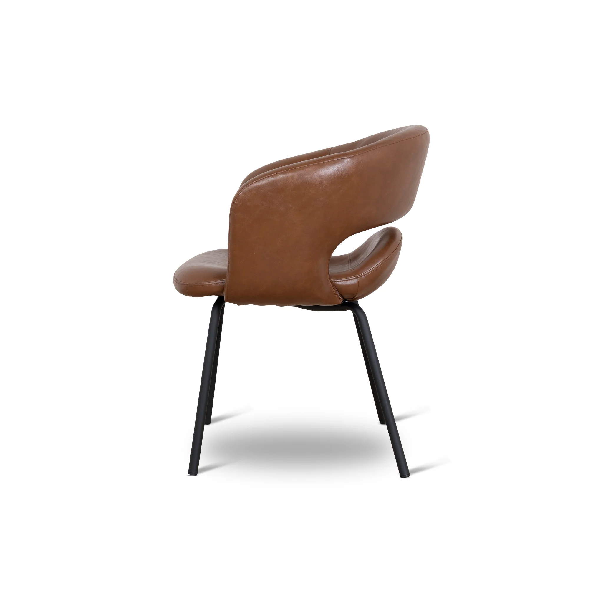 Ex Display - CDC10218-FH Black Dining Chair - Antique Brown Seat - Image 3