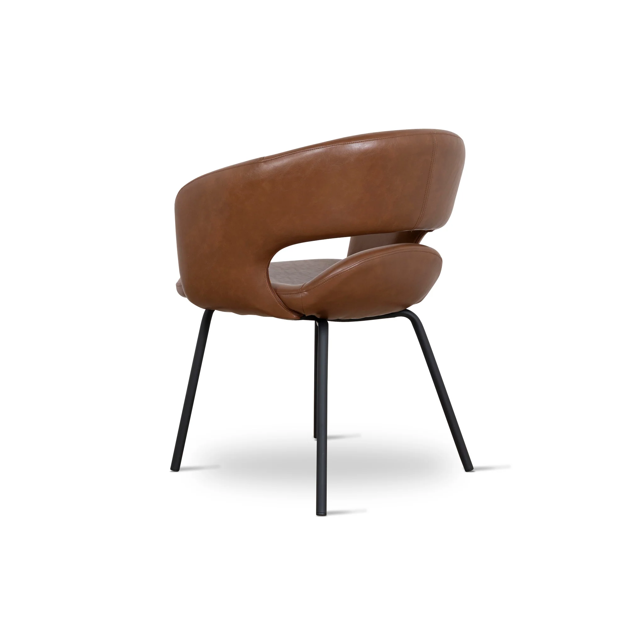 Ex Display - CDC10218-FH Black Dining Chair - Antique Brown Seat - Image 4