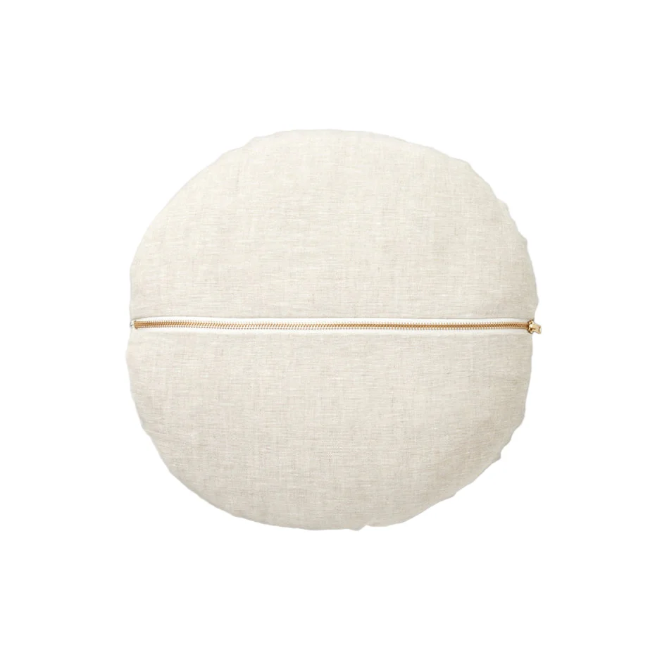 Ex Display - Check 40cm Round Cushion - Black with Feather Insert - Image 2