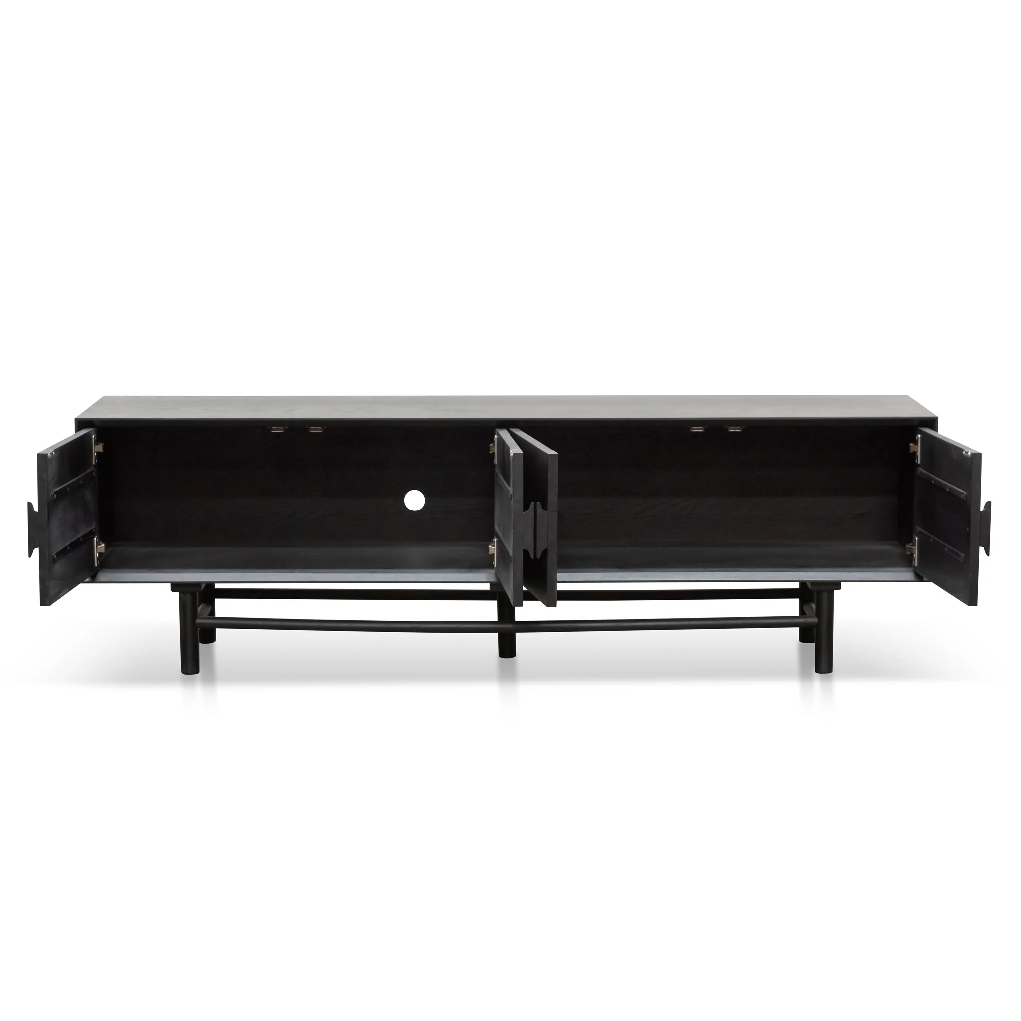 Ex Display - Ducan 1.8m Wooden TV Entertainment Unit - Black - Image 3