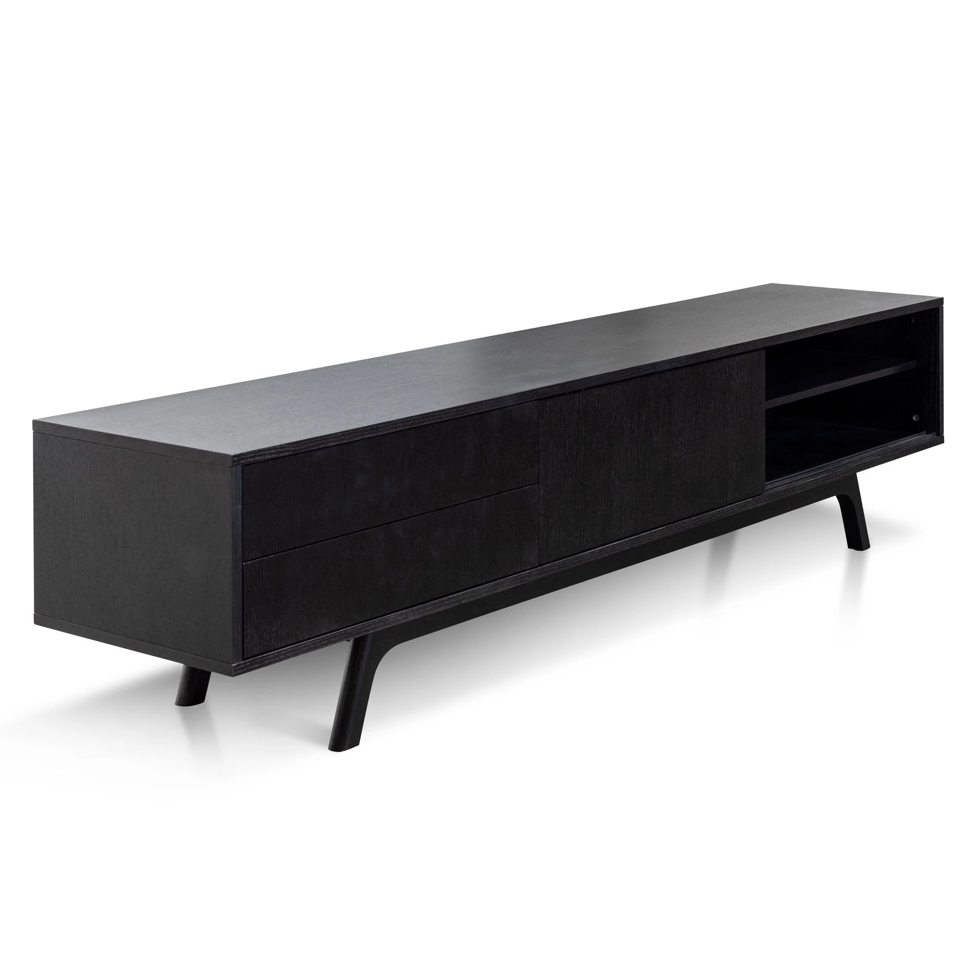 Ex Display - Ella 2.1m Wooden TV Unit - Full Black - Image 7