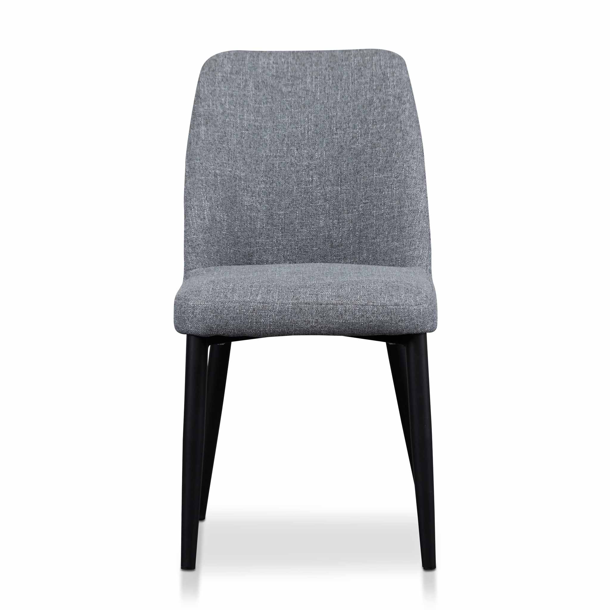 Emmitt Fabric Dining Chair - Pebble Grey in Black Legs - Last One - Image 2