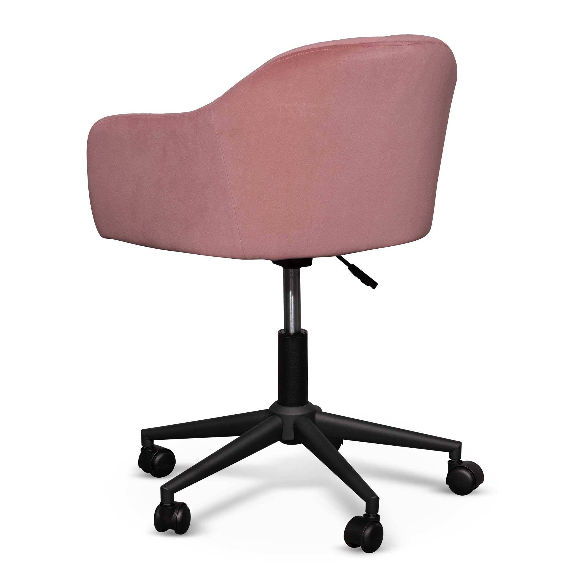 Ex Display - Enoch Blush Velvet Office Chair - Black Base - Image 4