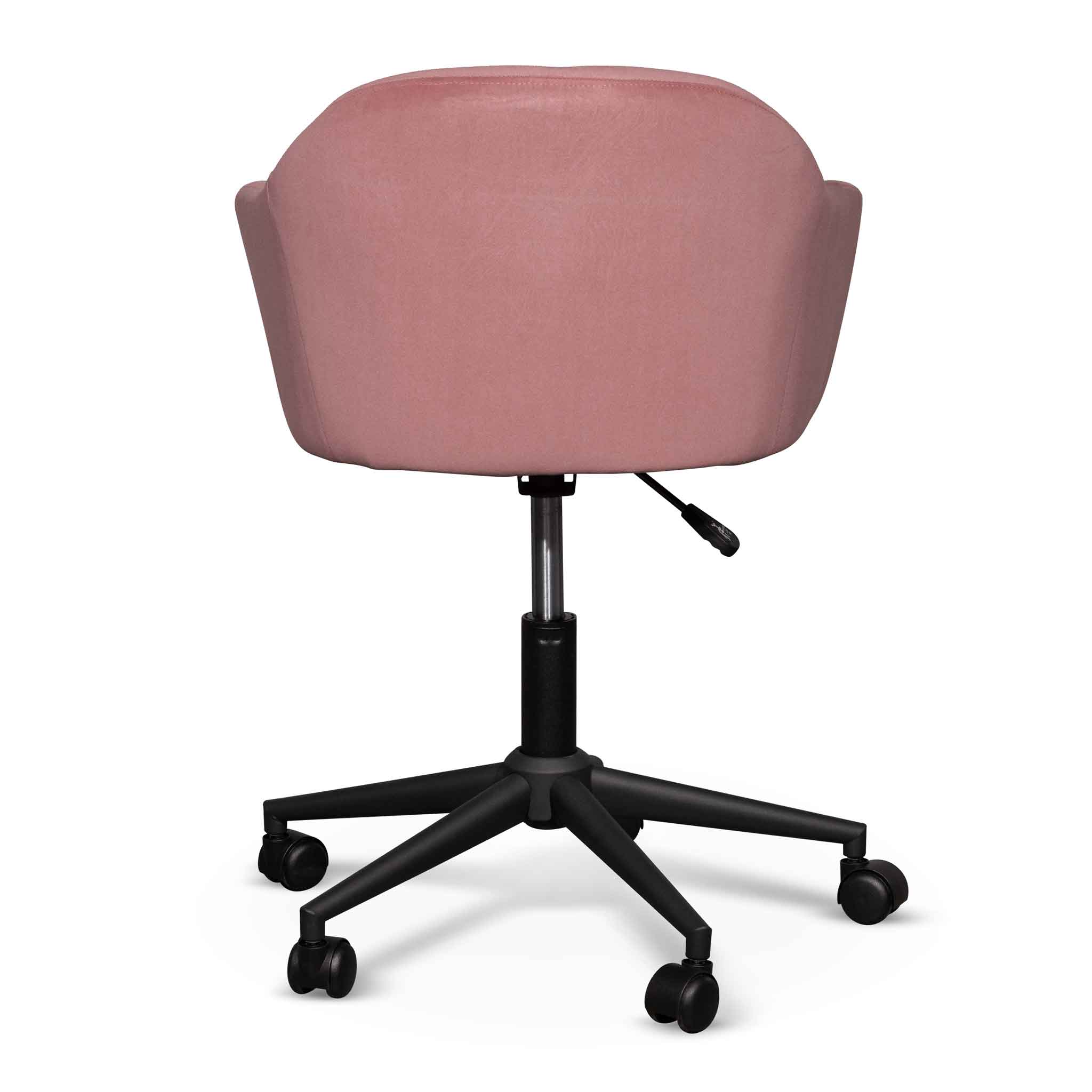 Ex Display - Enoch Blush Velvet Office Chair - Black Base - Image 5