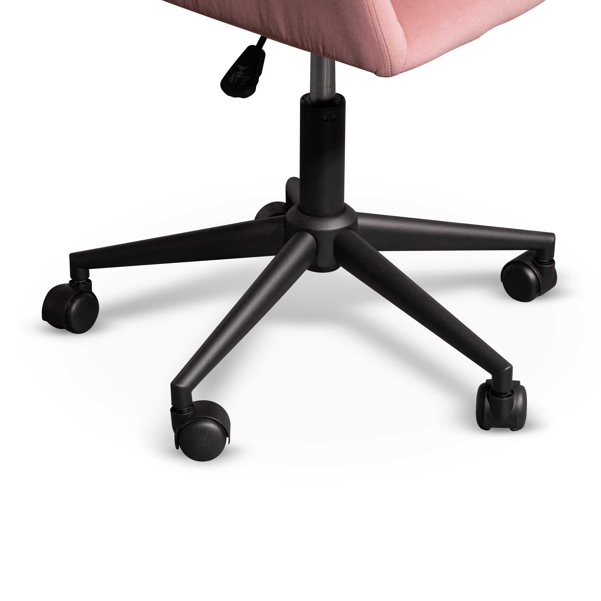 Ex Display - Enoch Blush Velvet Office Chair - Black Base - Image 6
