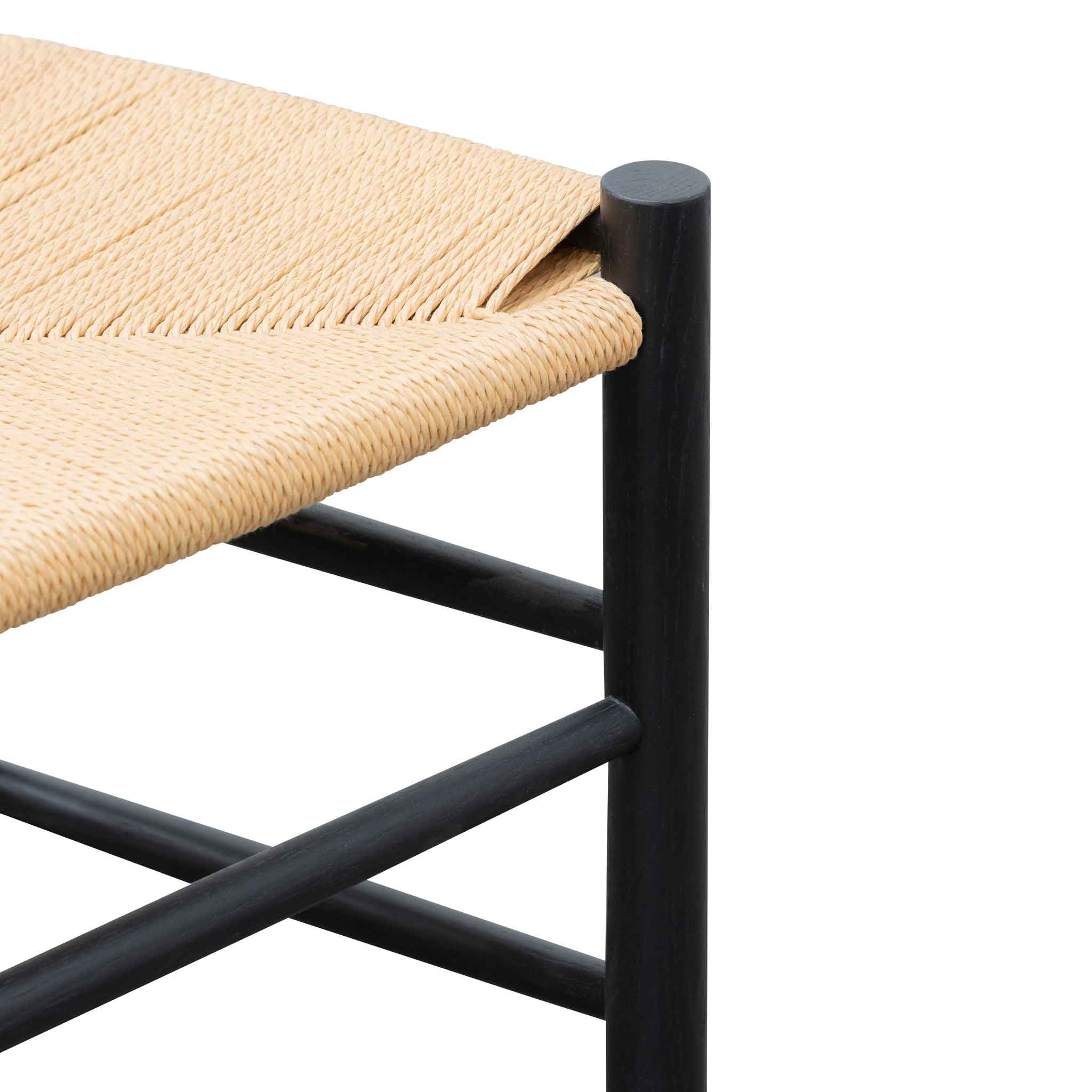 Ex Display - Erika Rattan Black Dining Chair - Natural Seat - Image 12
