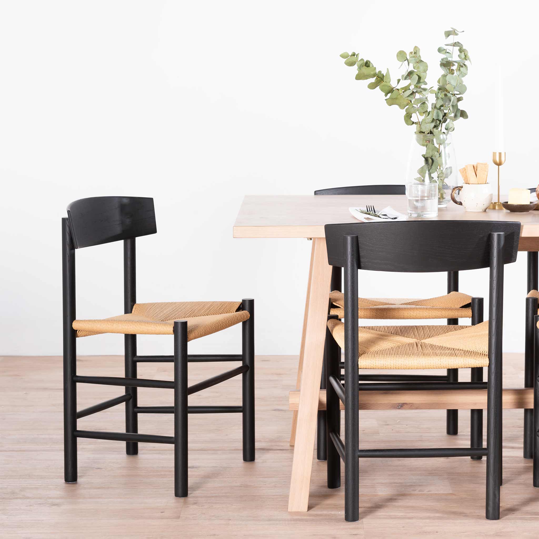 Ex Display - Erika Rattan Black Dining Chair - Natural Seat - Image 36