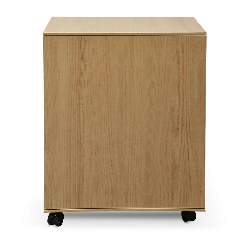 Ex Display - Excel 2 Drawer Wooden Mobile Pedestal - Natural - Image 4
