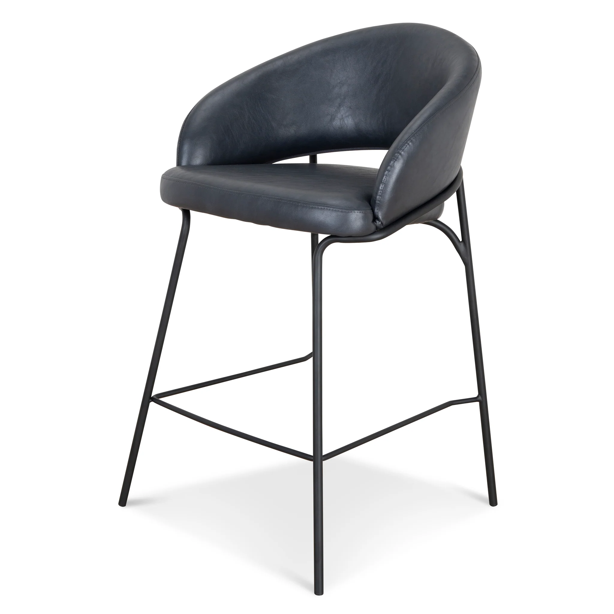 Ex Display - Rabi Fabric Bar Stool - Full Black - Last One