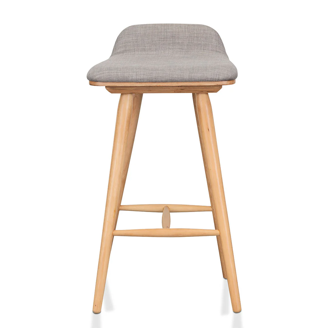 Ex Display - Finn 65cm Fabric Bar Stool - Grey - Natural - Image 15