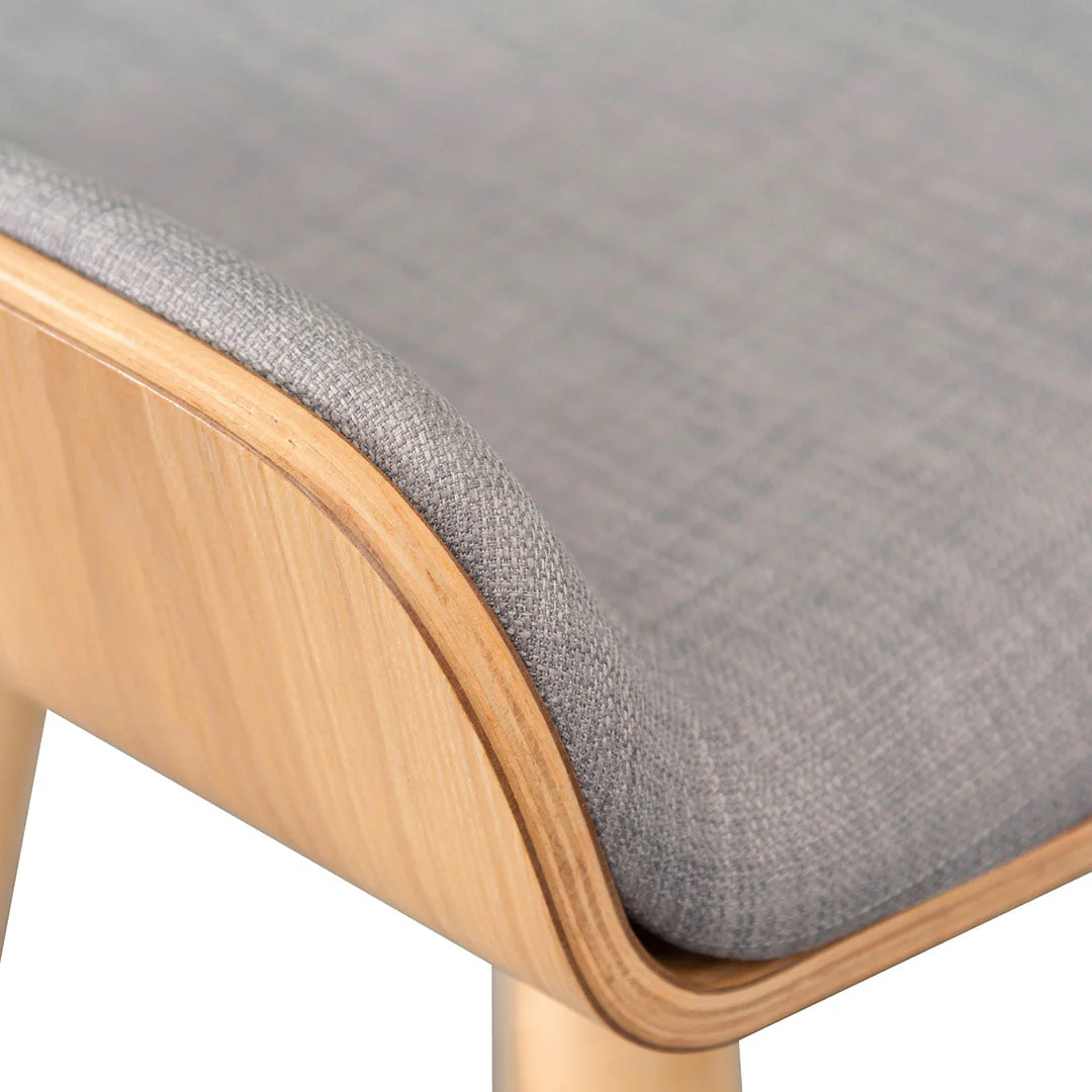 Ex Display - Finn 65cm Fabric Bar Stool - Grey - Natural - Image 21