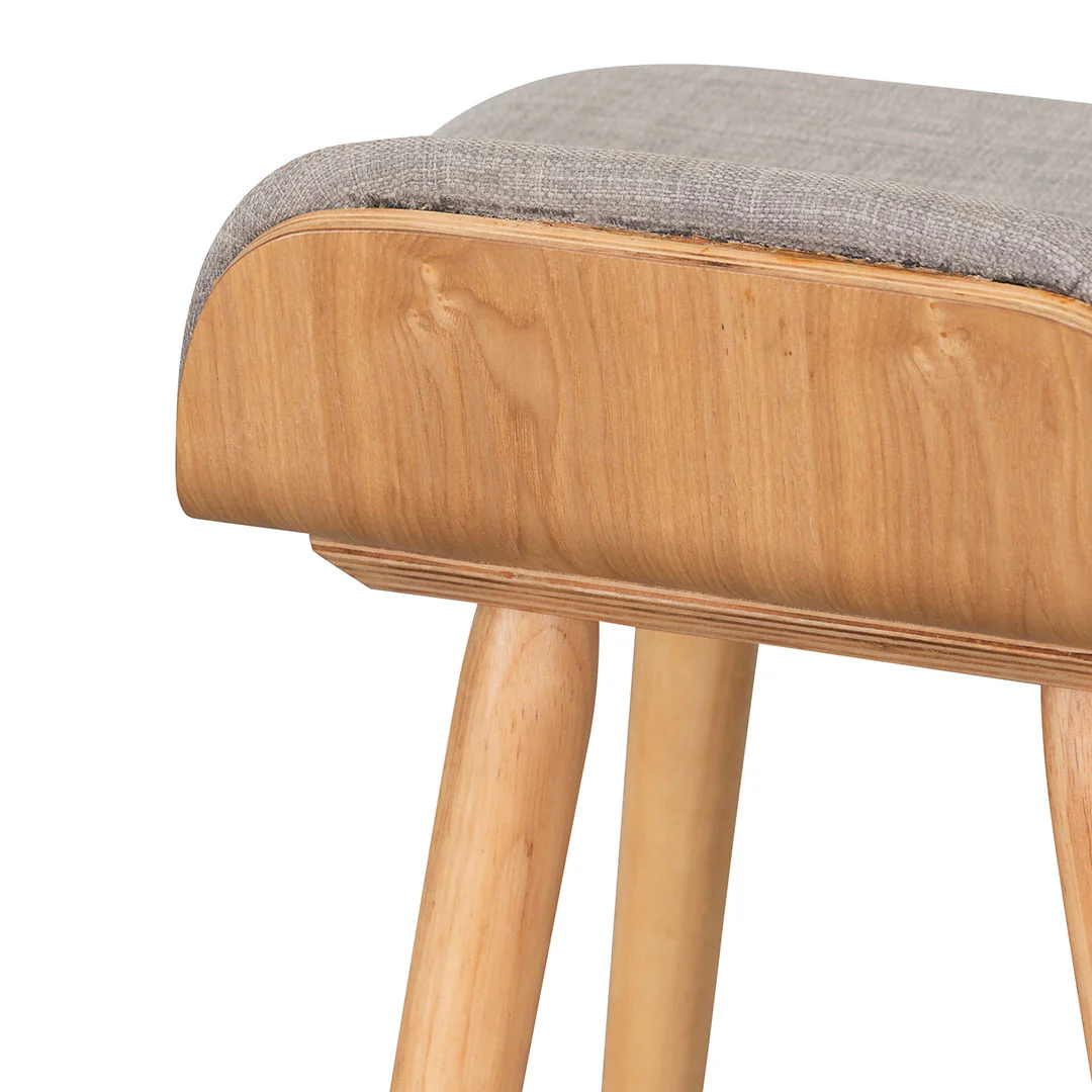 Ex Display - Finn 65cm Fabric Bar Stool - Grey - Natural - Image 38