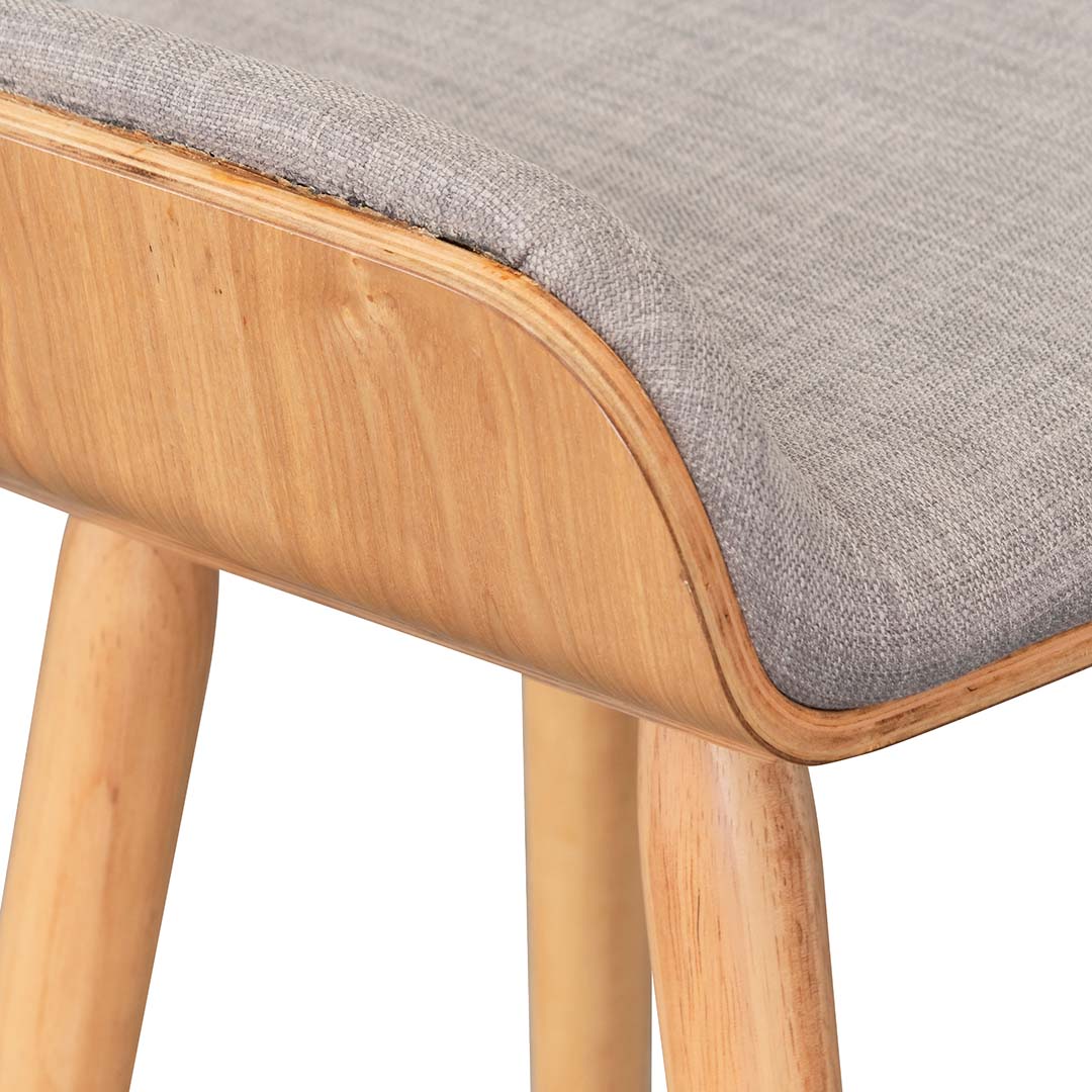 Ex Display - Finn 65cm Fabric Bar Stool - Grey - Natural - Image 39