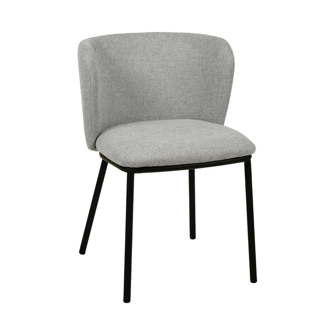 Ex Display - Flossie Fabric Dining Chair - Coastal Light Grey - Image 2