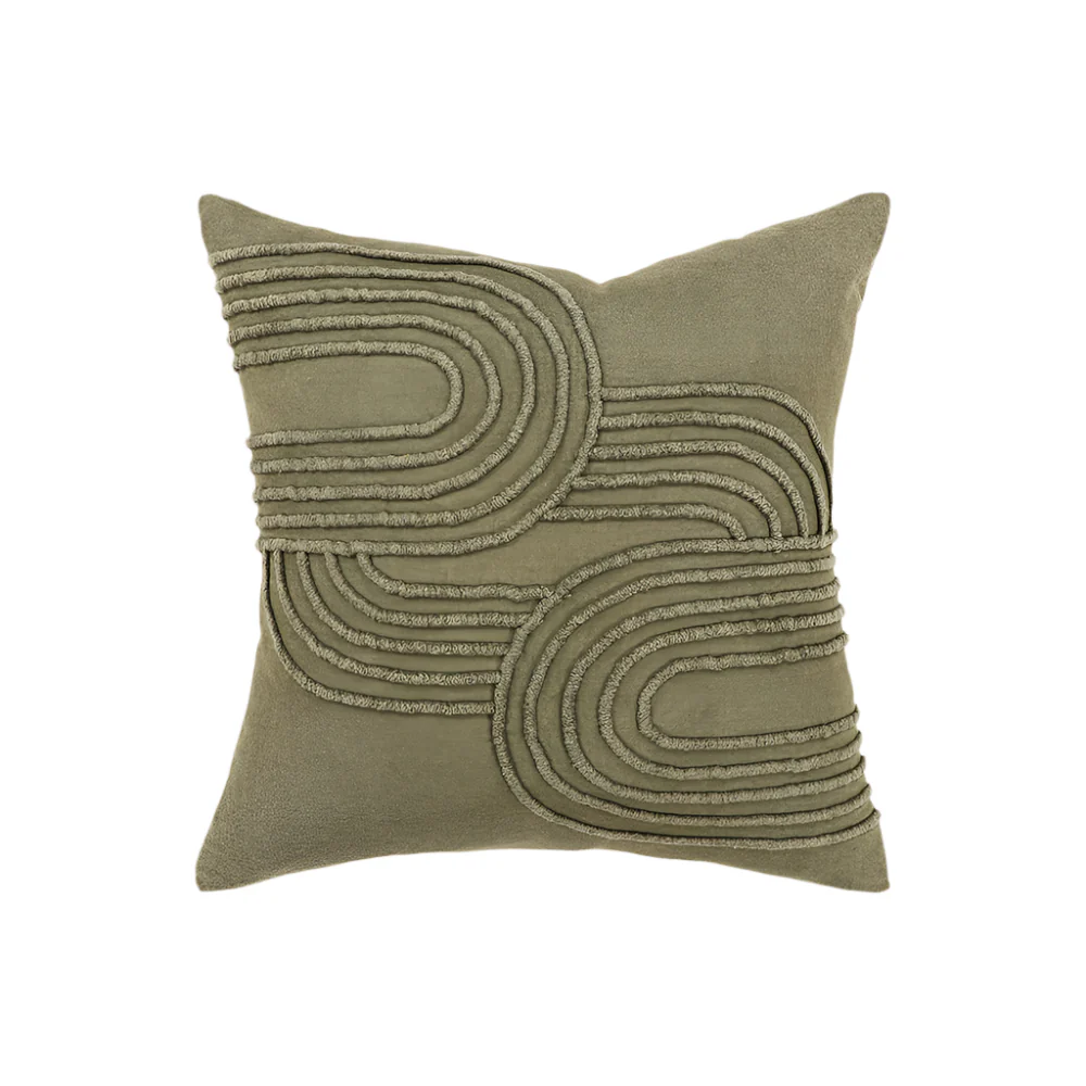 Ex Display - Gatsby Cotton 50cm x 50cm Cushion Feather Inserts - Olive - Image 3