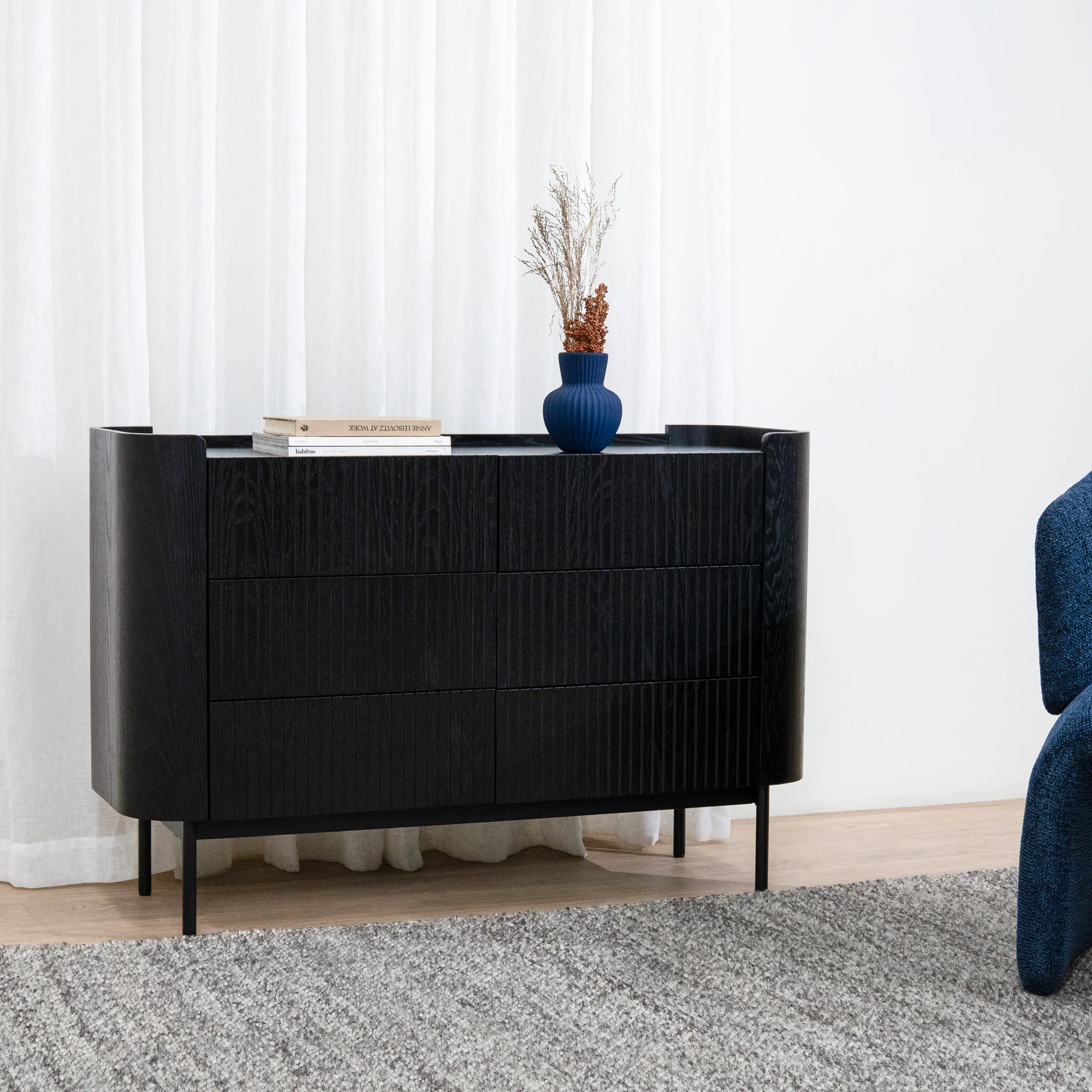 Gemma 1.2m Chest of Drawers - Full Black - Image 2