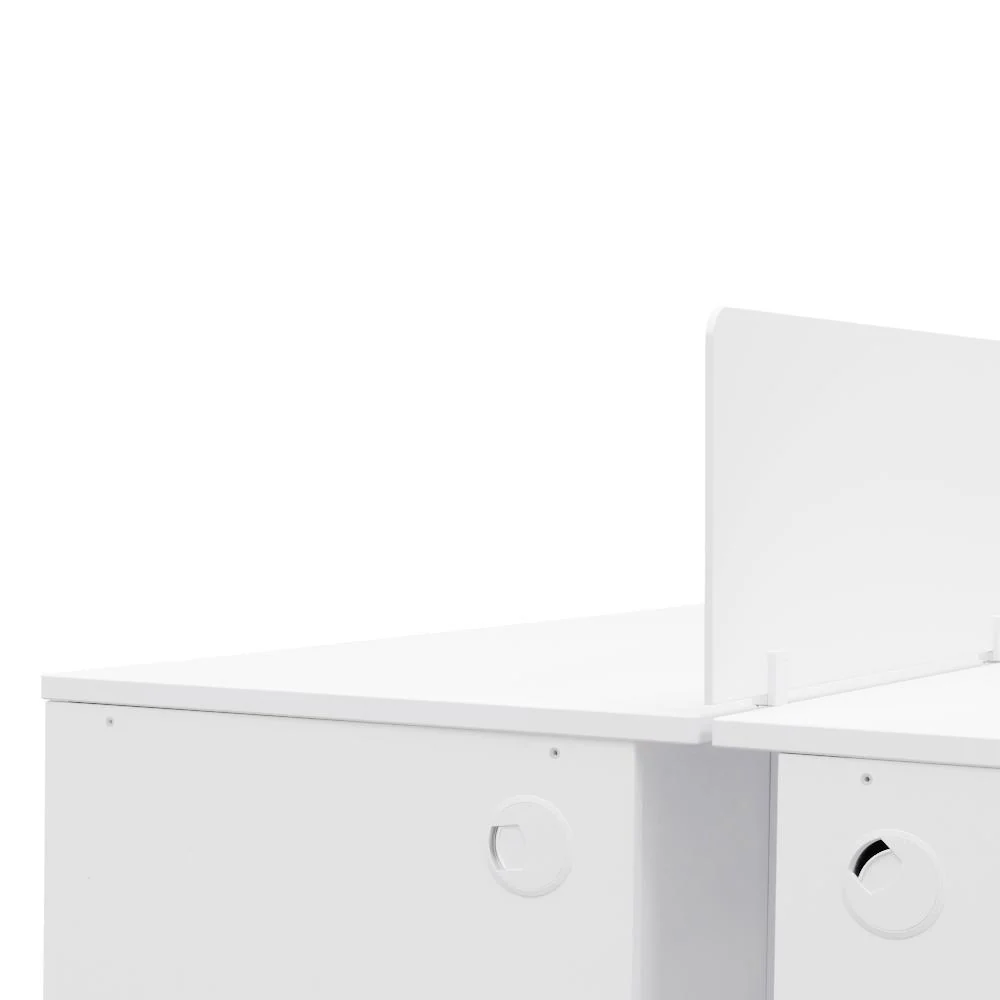 Ex Display - Halo 2 Seater 160cm Office Desk With Privacy Screen - White - Upgraded Legs - Image 7