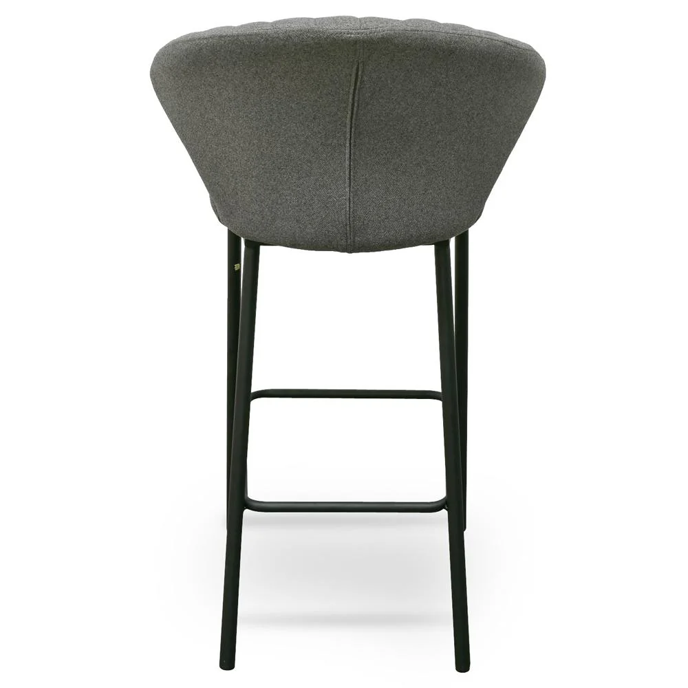 Ex Display - Heidi 65cm (H) Fabric Bar Stool - Grey - Image 8