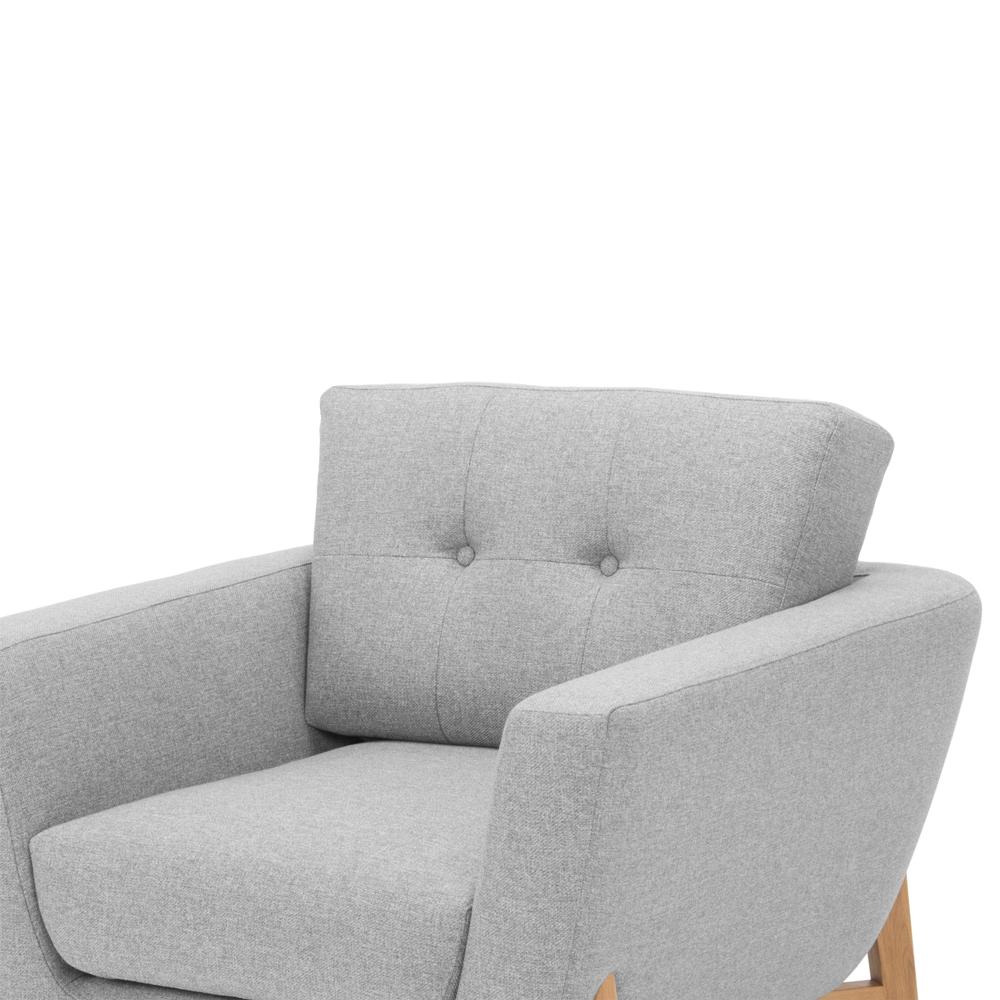 Ex Display - Helgrim Fabric Armchair - Light Grey - Image 3