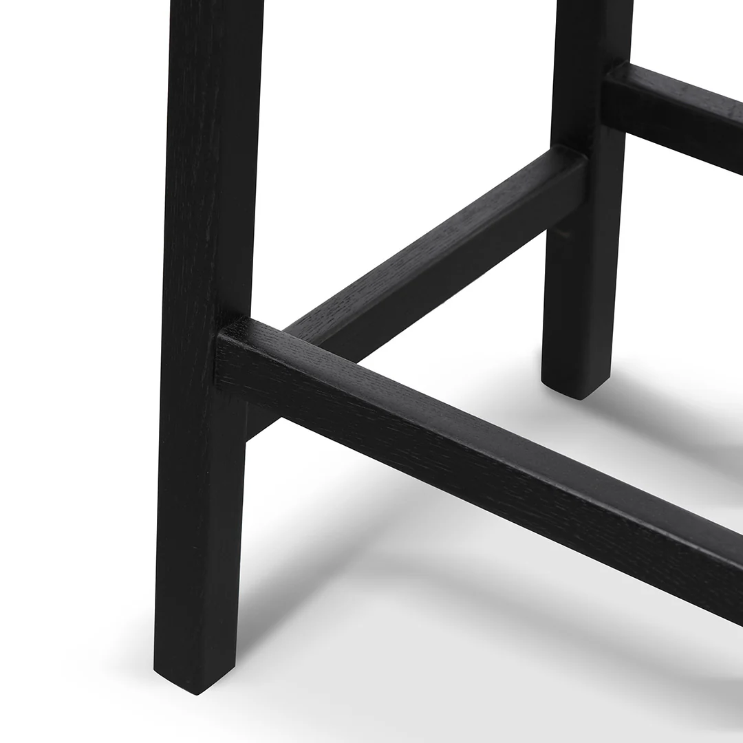 Jolen 65cm Rattan Bar Stool - Full Black - Image 6