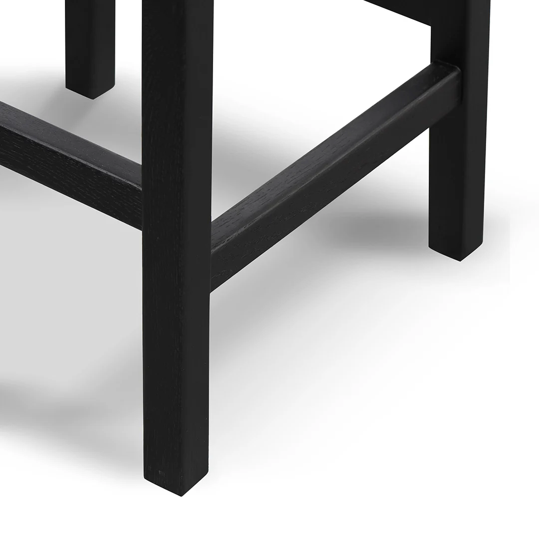 Jolen 65cm Rattan Bar Stool - Full Black - Image 7