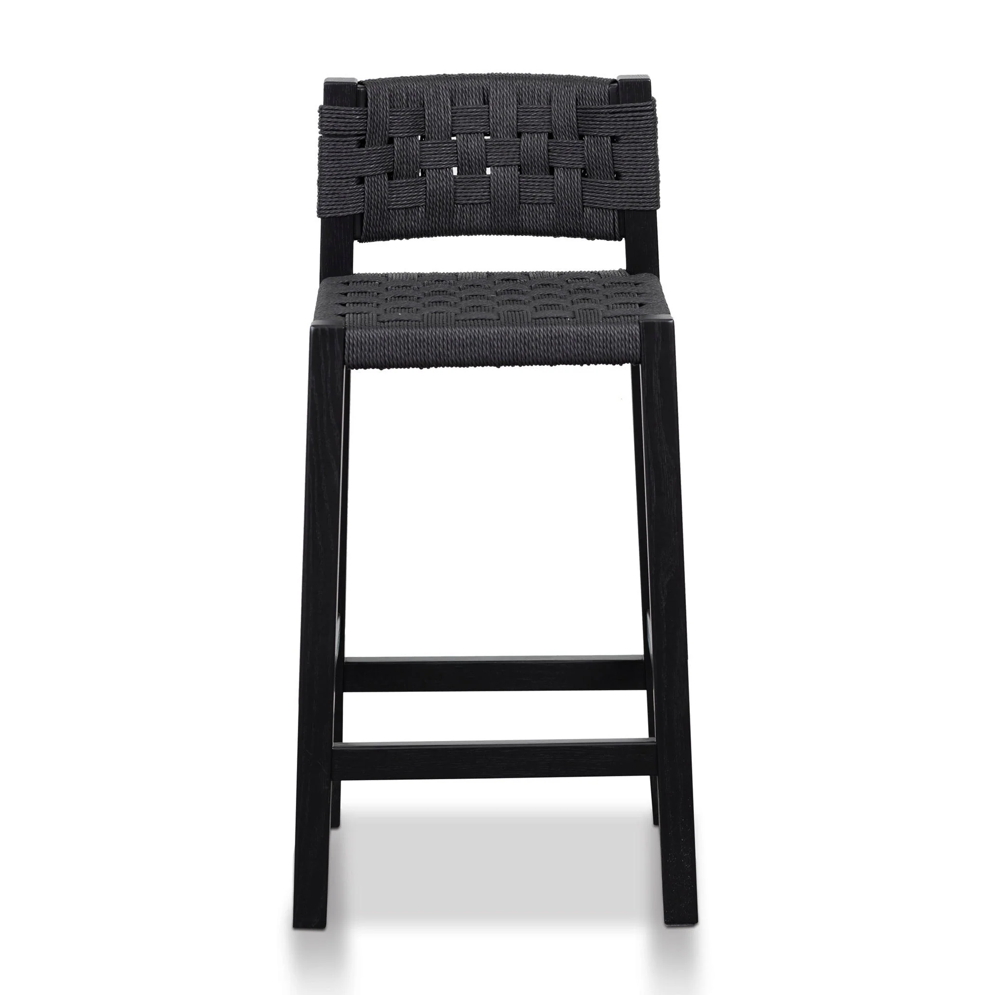 Ex Display - Jolen Rattan Bar Stool - Black with Back - Image 12