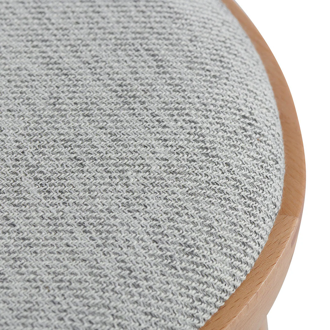 Ex Display - Josue 65cm Fabric Bar Stool - Natural with Silver Grey Seat - Image 9