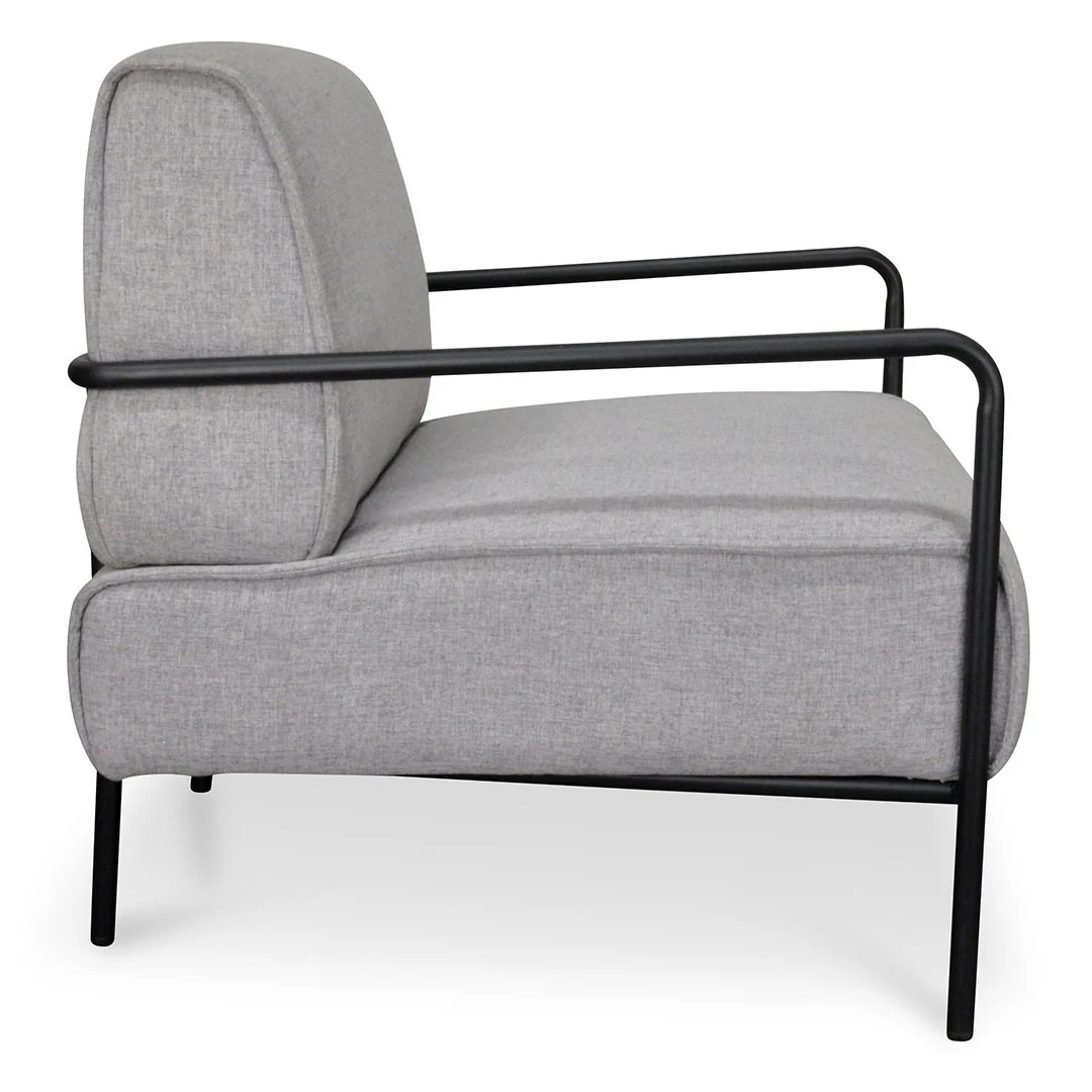Ex Display - Ken Fabric Lounge Chair - Light Grey - Image 10