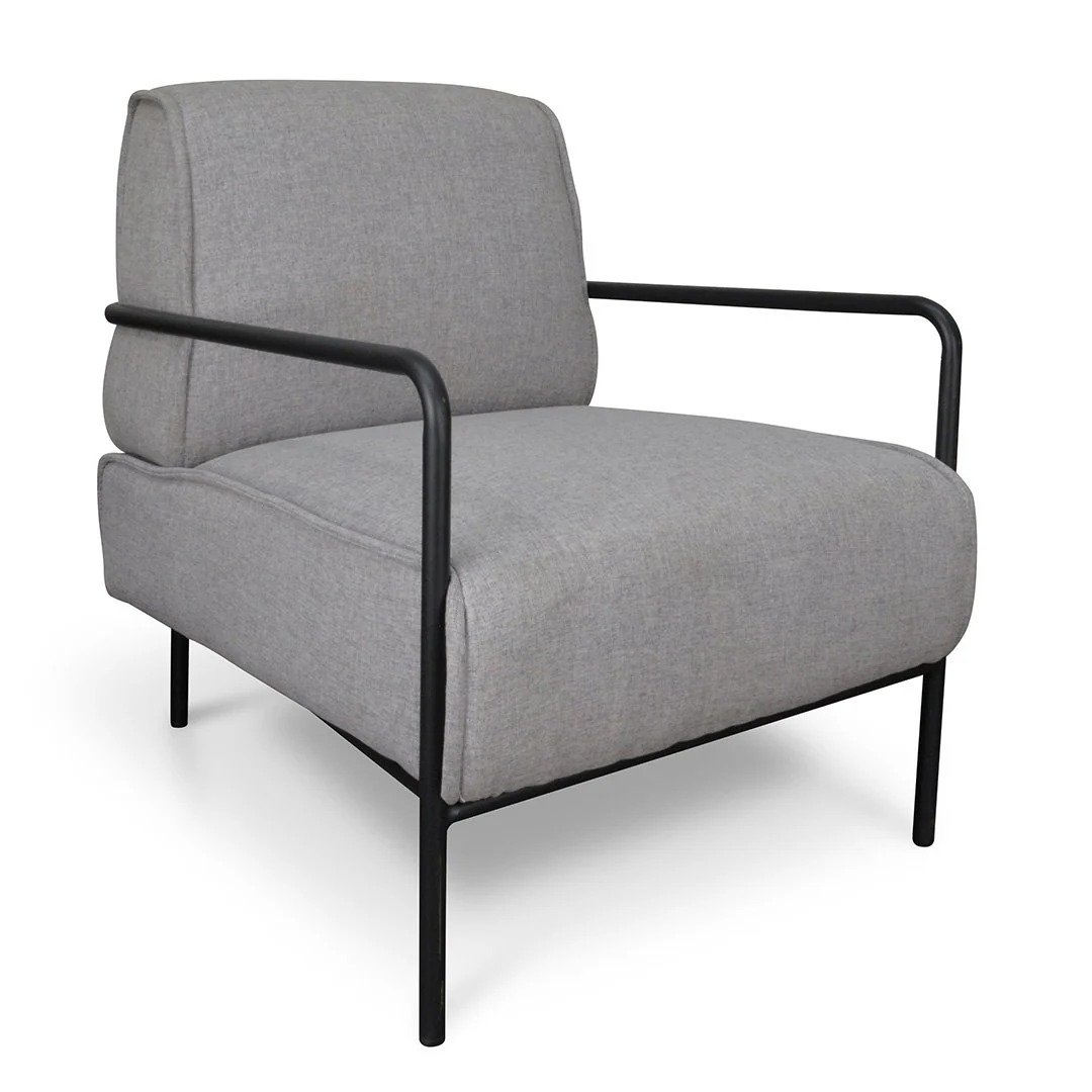 Ex Display - Ken Fabric Lounge Chair - Light Grey - Image 15